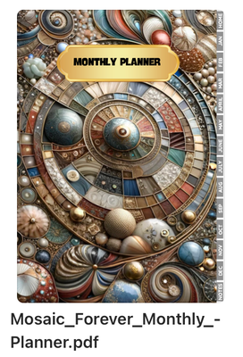 Reusable Digital Monthly Planner for GoodNotes and KiloNotes_Mosaic
