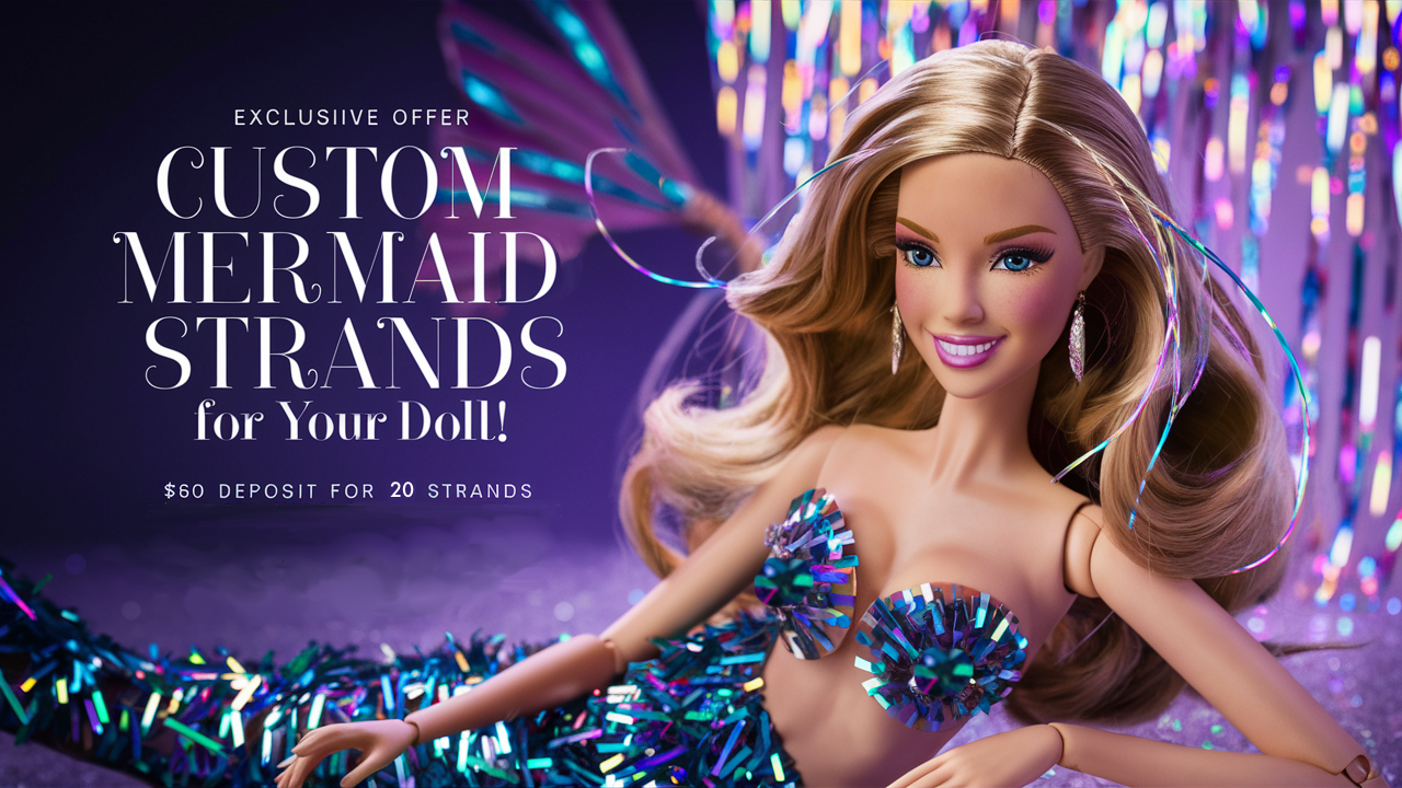 Mermaid Strands © Glitz Up Your Dolls Hair With Holographic Strands Custom Installed.