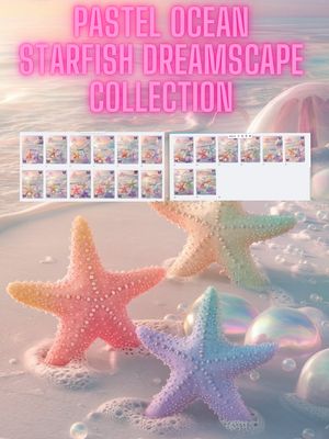Pastel Ocean Starfish Dreamscape Collection 20 PNG images in 8K -Lock-screen Art