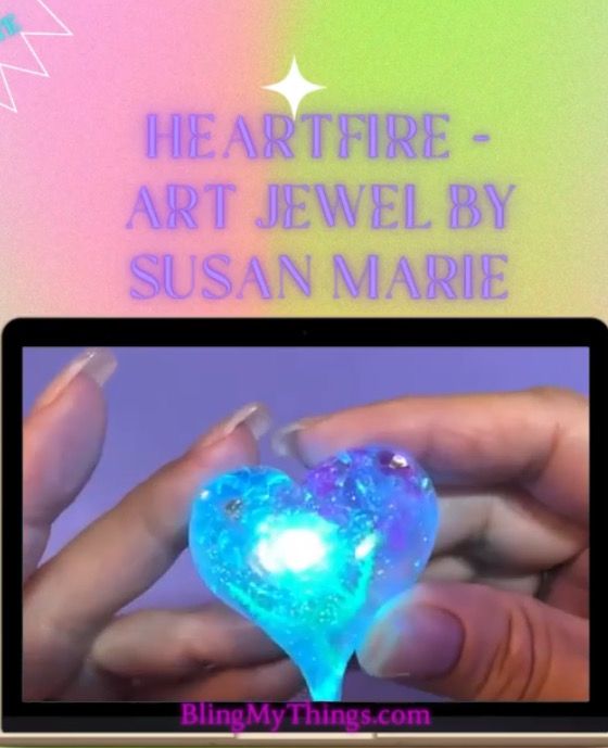 Heart Fire-Custom Light Up Resin & Gem Heart