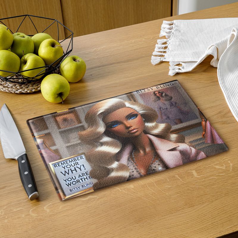 Remember your why! Bitsy Bling -Glass cutting board
