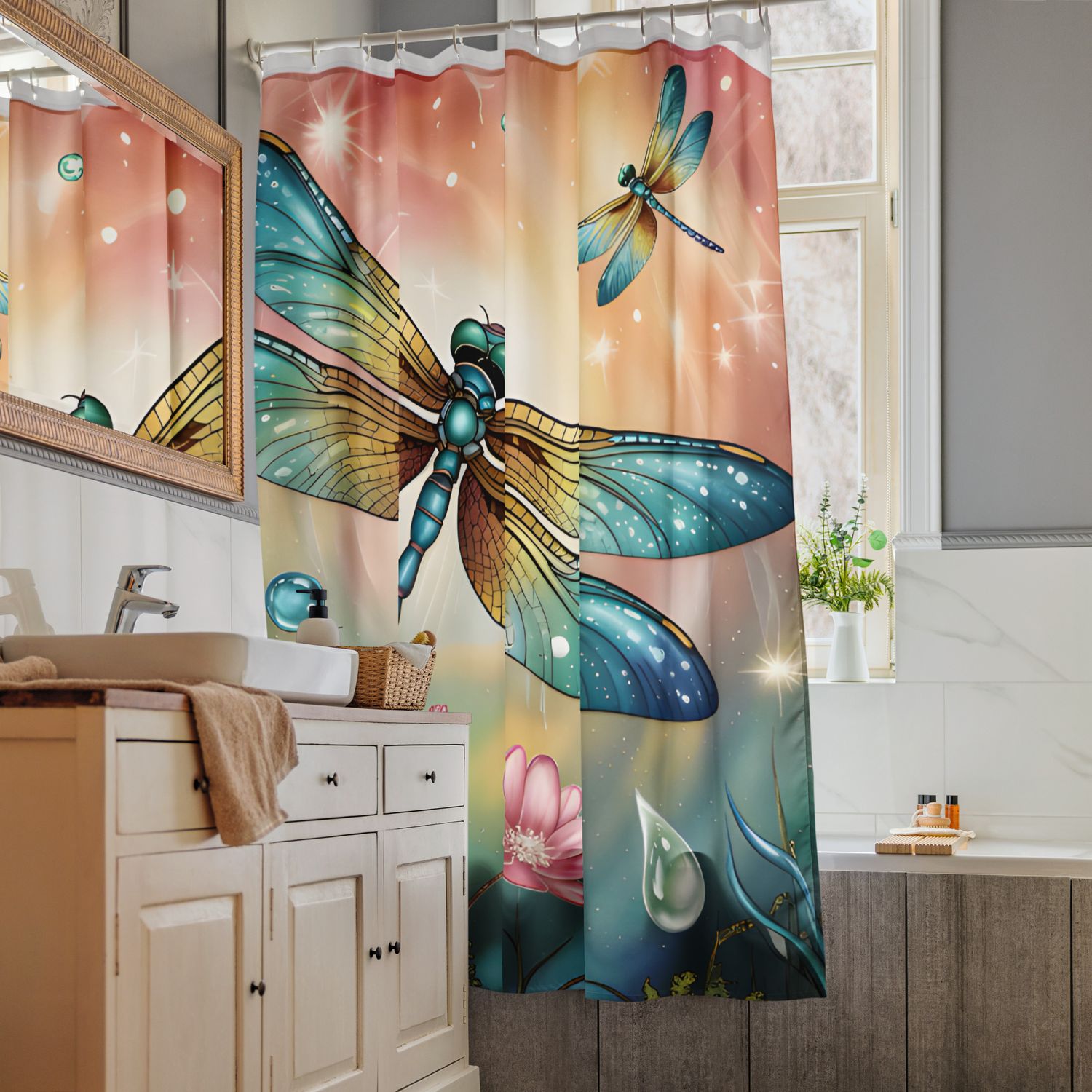 Mystic Dragonfly Shower curtain