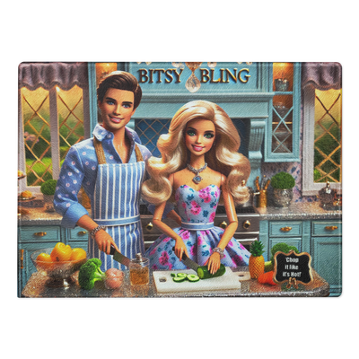 "Chop it like it's Hot!" -Bitsy Bling-Glass cutting board