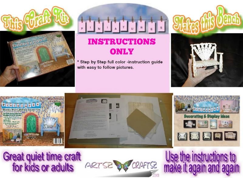Woodland Bench INSTRUCTIONS ONLY- PINIATURES (TM) -Clothespin Creation Craft Kits