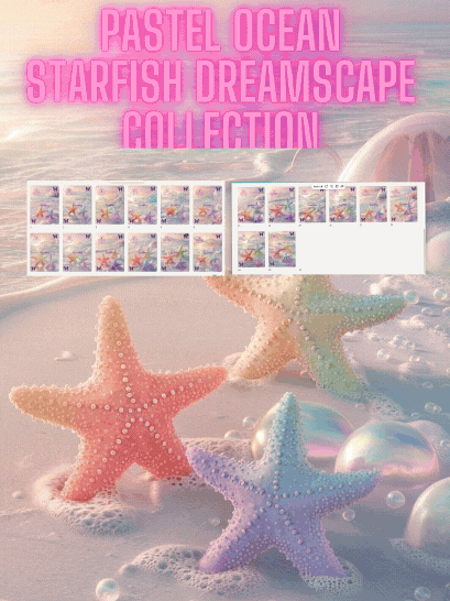 Pastel Ocean Starfish Dreamscape Collection 20 PNG images in 8K -Lock-screen Art
