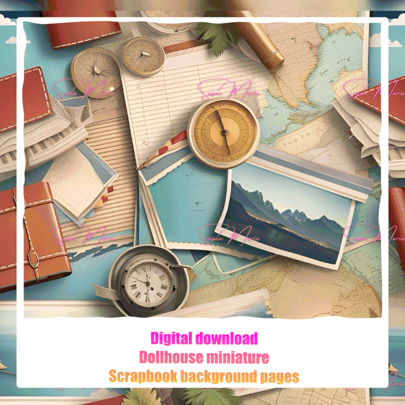 Miniature Scrapbook Pages (ThemeAssortment-Wedding,Baby Boy/Girl, Christmas, Thanksgiving, Easter,July 4th, New Home, Travel)