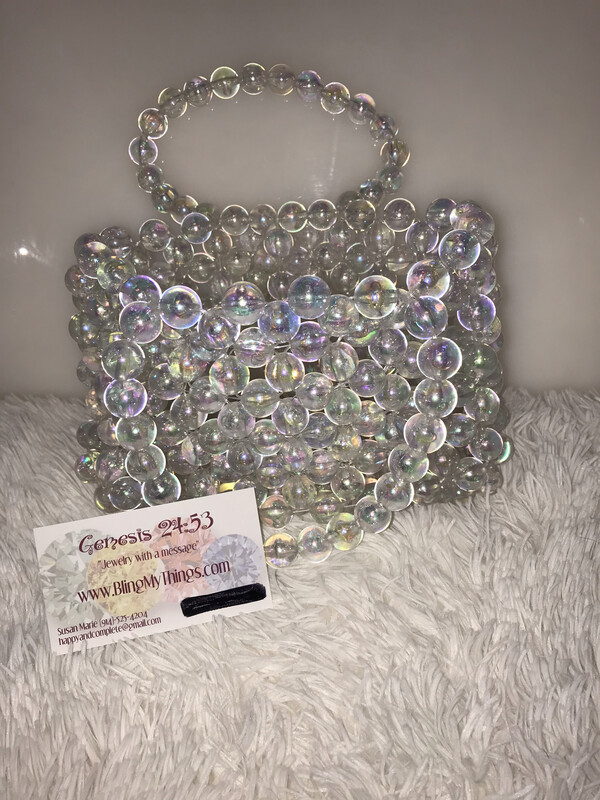 Aurora Borealis -Beaded -Full Size -Handbag/Tote/Satchel *