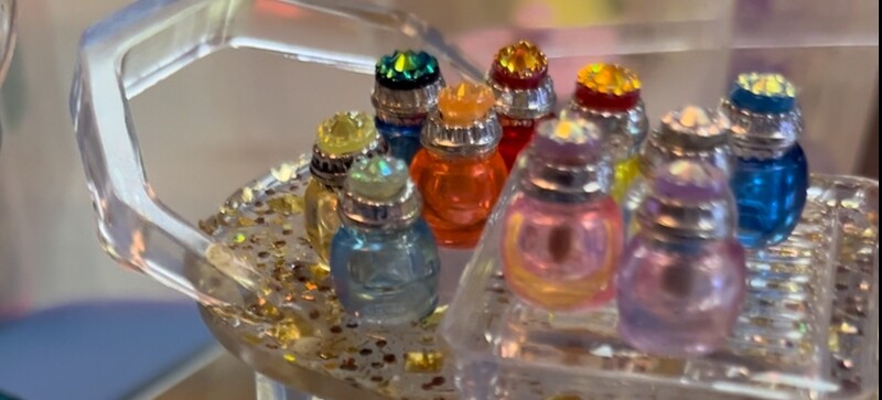 Set 6 - Miniature Perfume Bottles With Removable Stoppers