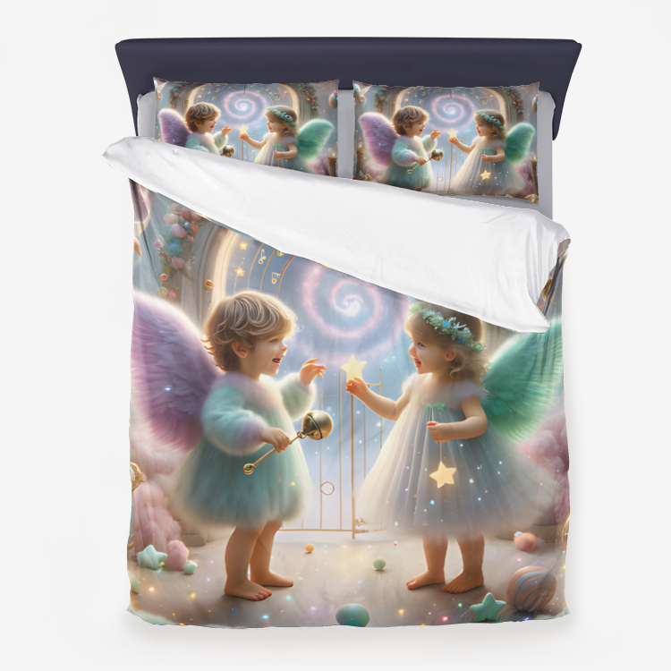 Celestial cherubs angel babies- Microfiber Duvet Cover Celestial cherubs angel babies- Microfiber Duvet Cover