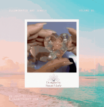 Heart Fire-Custom Light Up Resin &amp; Gem Heart