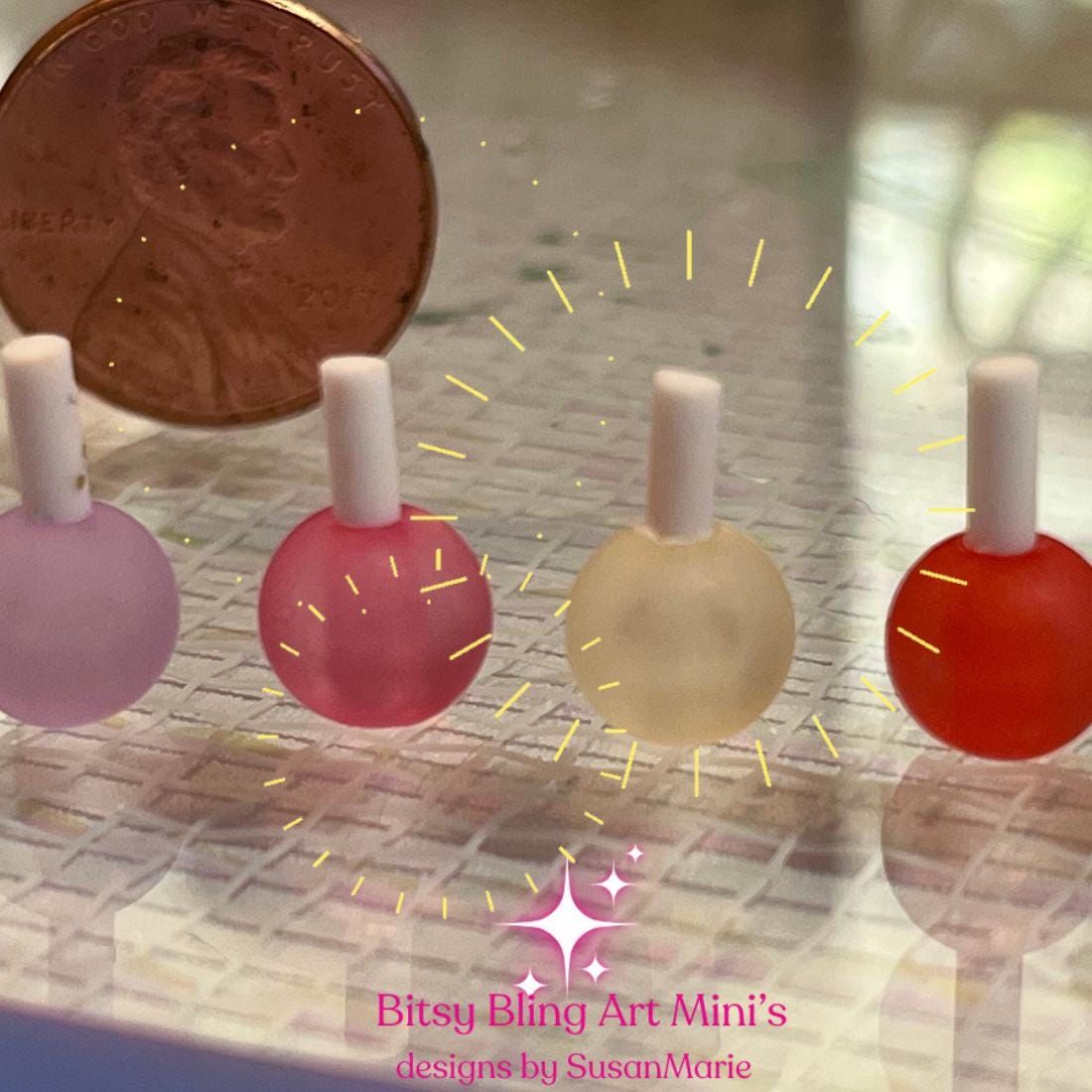 Miniature Lucite Manicure Set for Dolls: Bitsy Bling Art Mini's Dollhouse Accessory