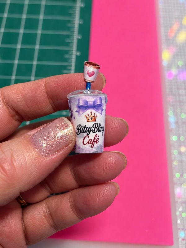 16 Scale Miniature Coffee To Go Cup Set Fashion Doll Cafe Accessories Bitsy Bling Loyalty Card for 12 Inch Dolls