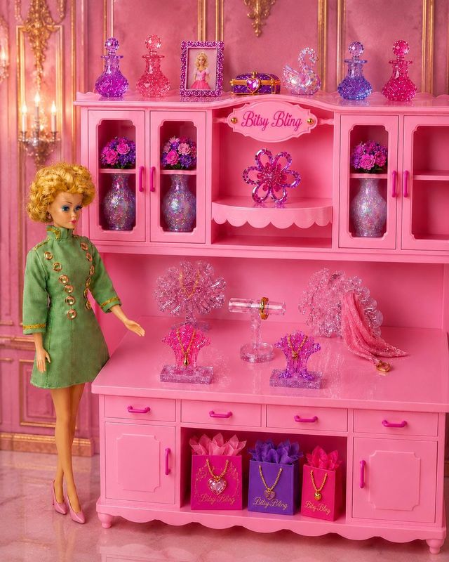 Handmade miniature resin jewelry display for 12 inch fashion dolls