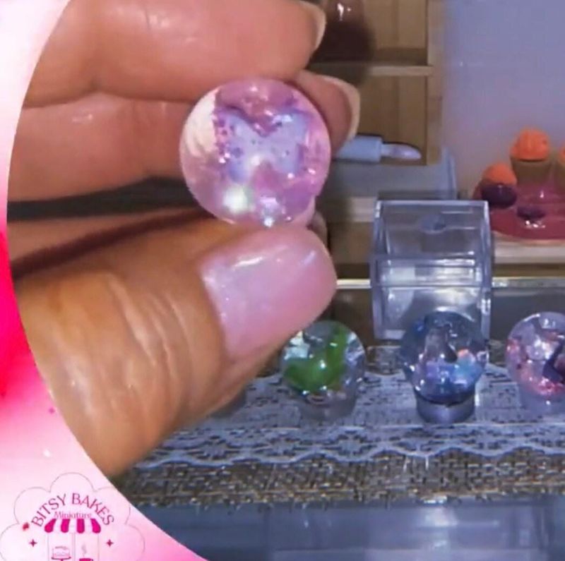 Miniature Mermaid and florals Snow Globe: Handmade Bling Art Collectible
