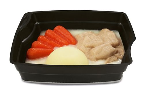 Geflügelragout Karotte Kartoffen in heller Geflügelsauce 