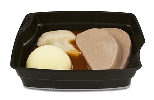 Rinderbraten Blumenkohl Kartoffeln in Bratensauce