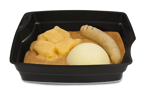 Ratatouille-Hirse-Bogen Steckrübe Kartoffeln in heller Sauce