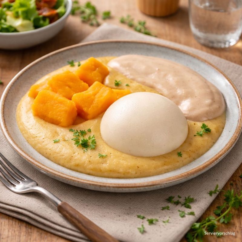 Putenbrust mit Kürbis und Basmati-Reis in Curry-Geflügelsauce