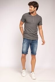 Short Homme en jeans Couleur Denim- effet Usé