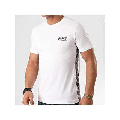 T-Shirt Homme blanc -liseré noir-EA7 Emporio Armani