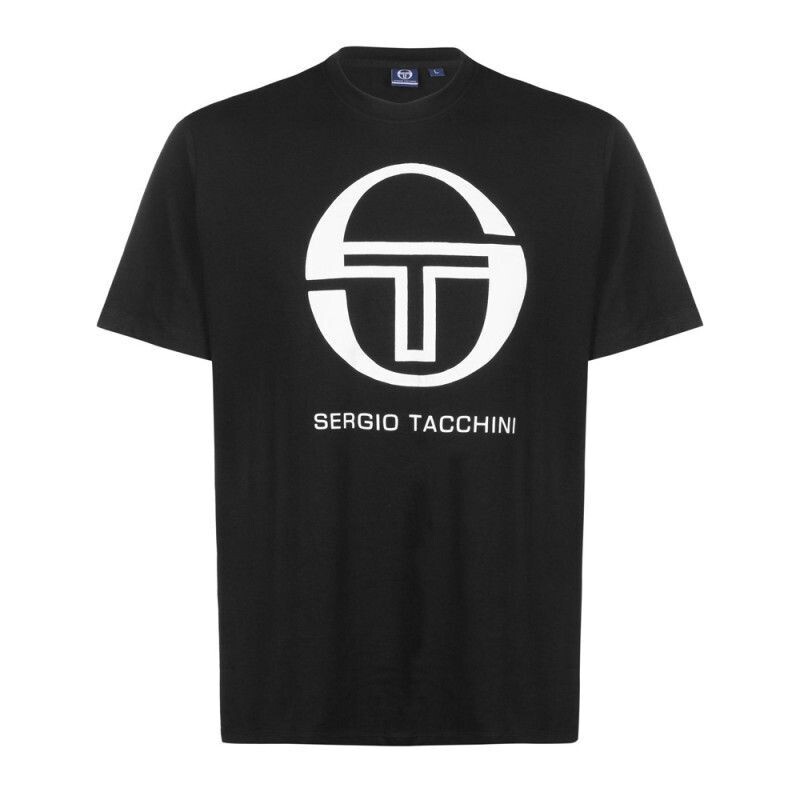 T-Shirt Homme Noir Gros Logo Blanc- Sergio Tacchini, TAILLE: M