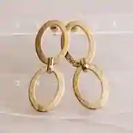 Boucles d'oreilles décorées de bagues ovales — or