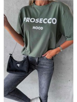Prosecco Mood Chic - t-shirt femme Kaki