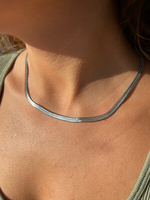 Halskette Edelstahl Snake Silber