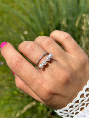 Ring Perle silber NEW
