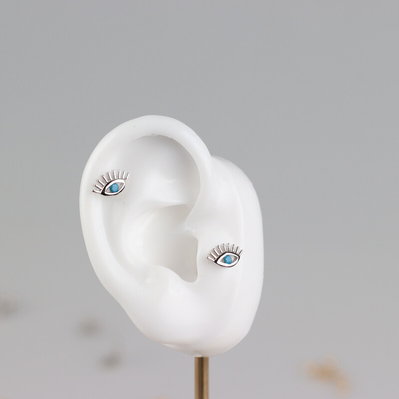 Ohrpiercing Edelstahl Auge silber