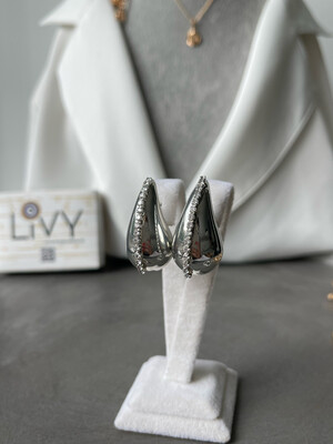 Ohrring silber Tropfen