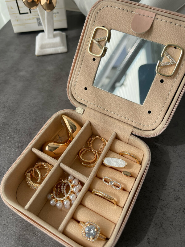 Schmuckbox rosa mit Spiegel
