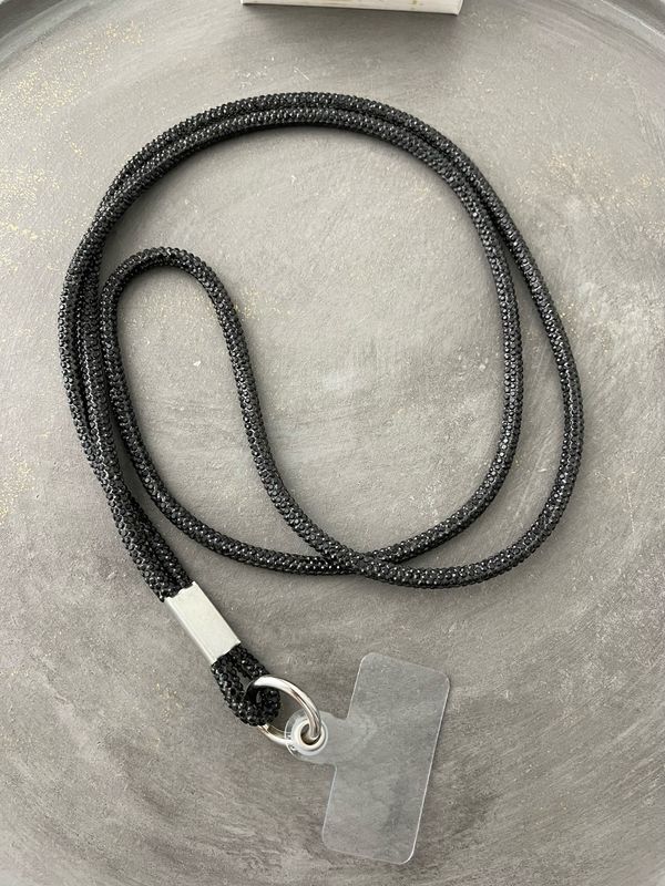 Handykette lang schwarz 