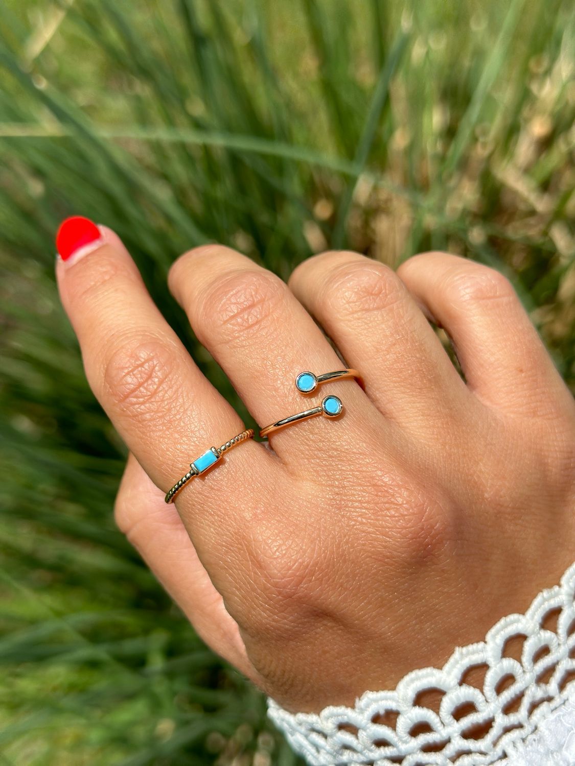 Ringe türkis (2 Stück)