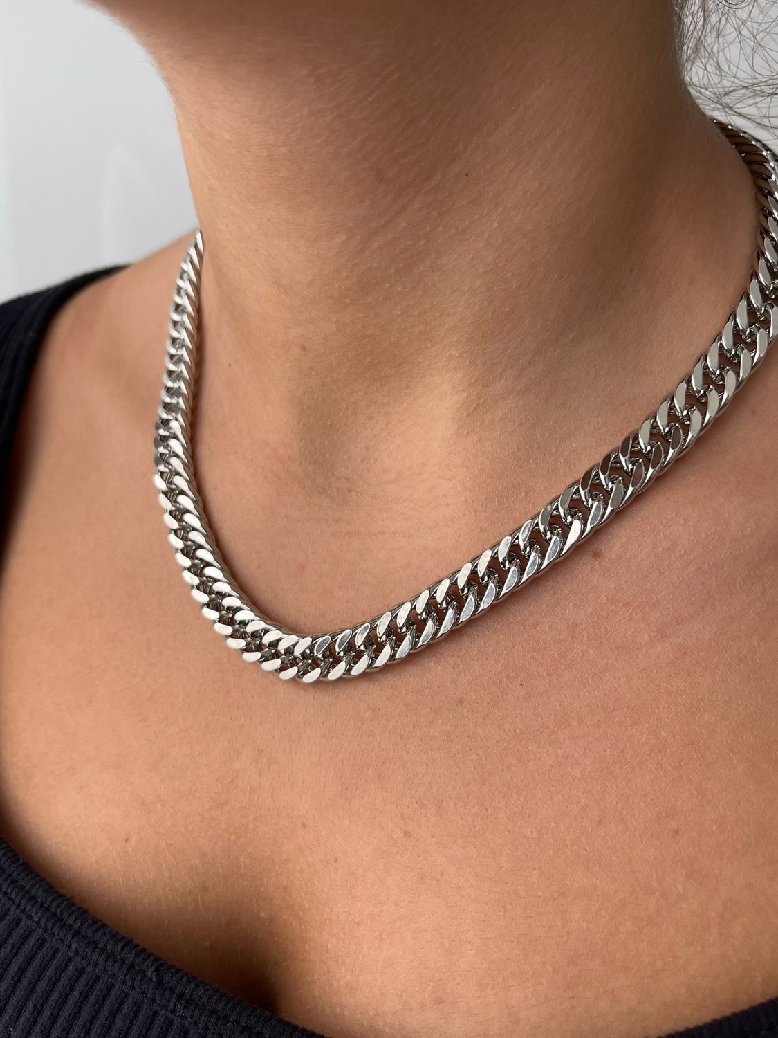 Halskette extravagant silber