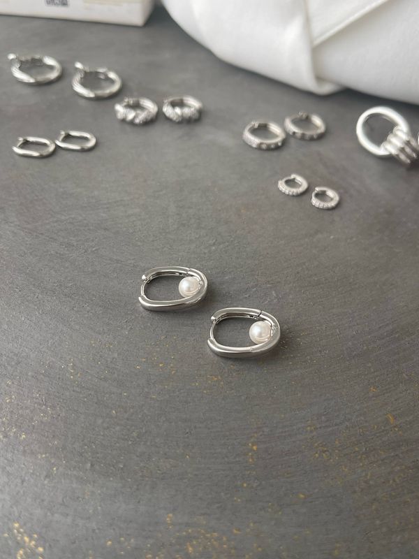 Ohrring silber Perle NEW