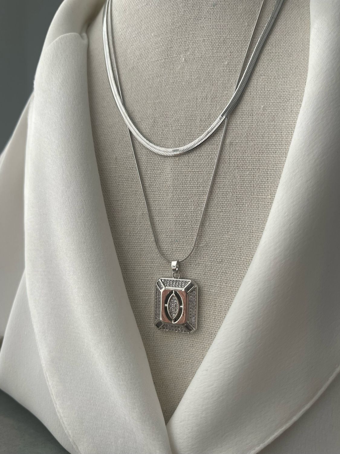 Halskette silber Edelstahl 2er Set NEW