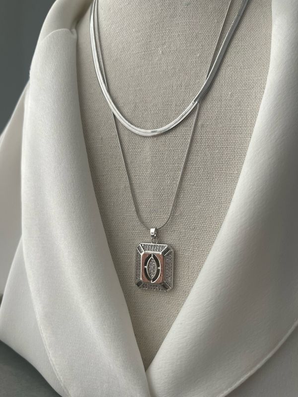 Halskette silber Edelstahl 2er Set NEW