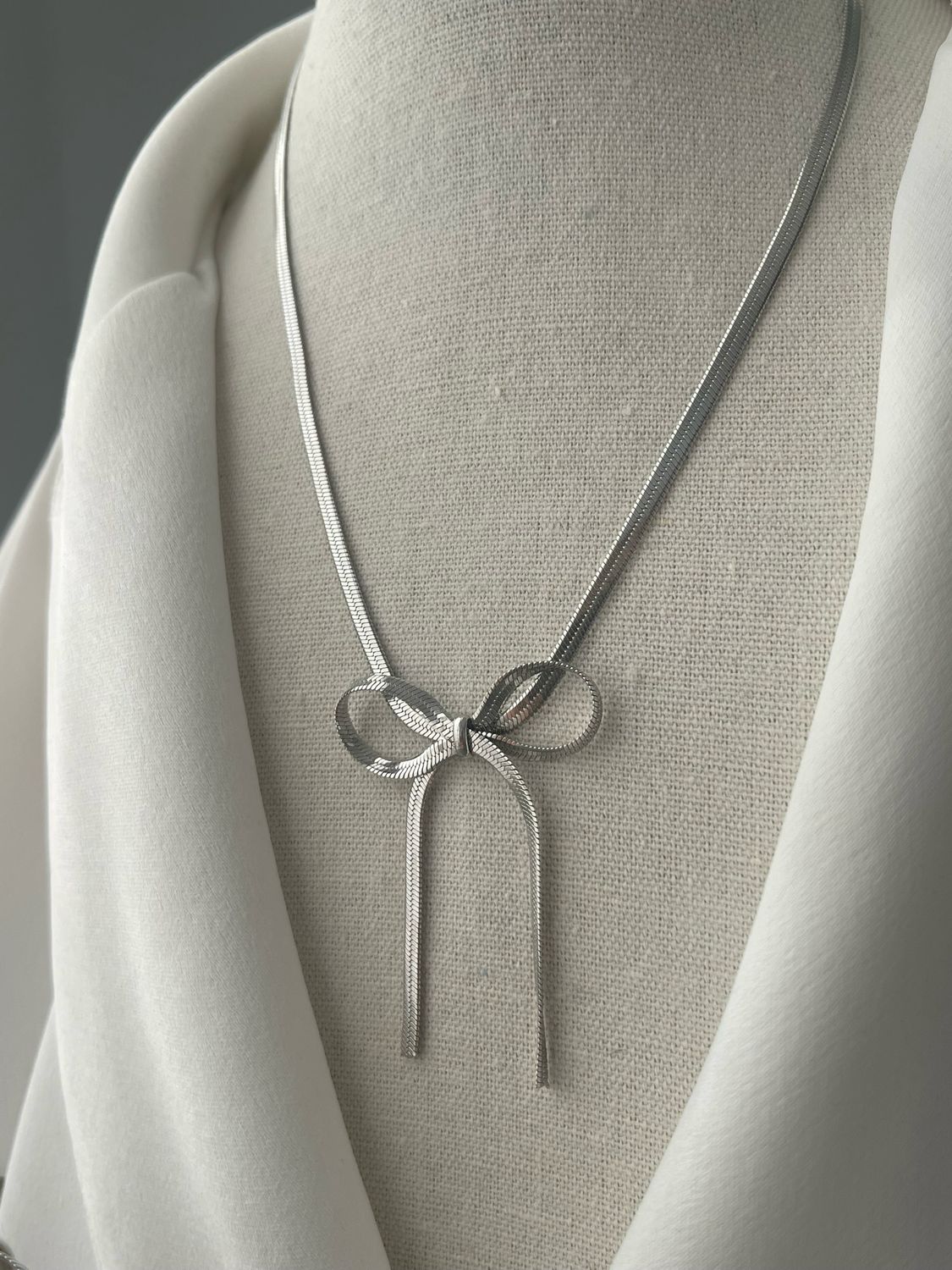 Halskette silber Schlaufe Edelstahl NEW