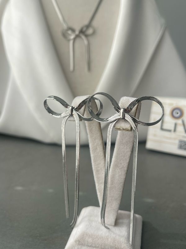 Ohrring silber Schlaufe Edelstahl NEW