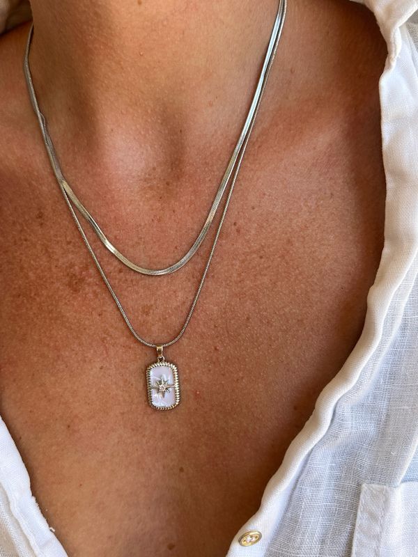 Halskette Edelstahl silber NEW