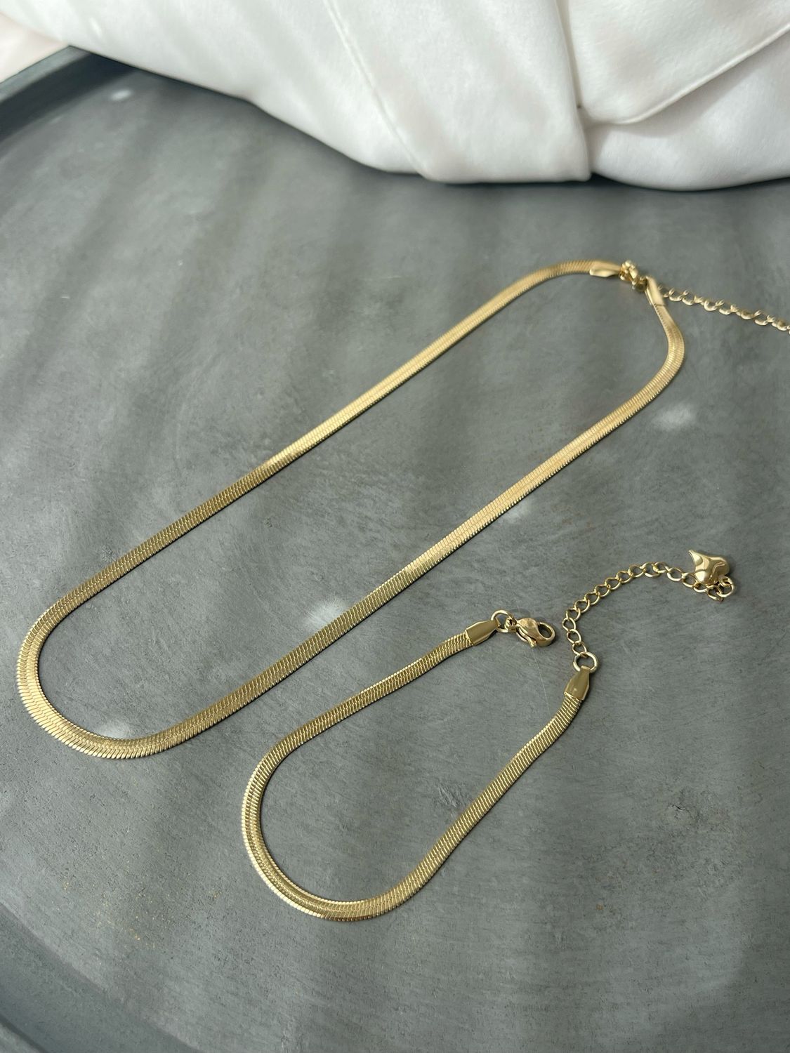 2er Set Hals- und Armkette gelbgold NEW