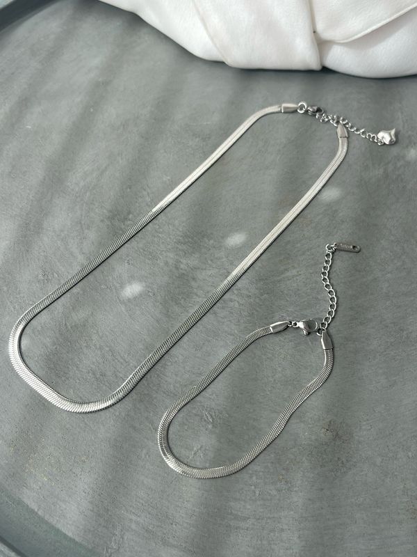 2er Set Hals- und Armkette silber NEW