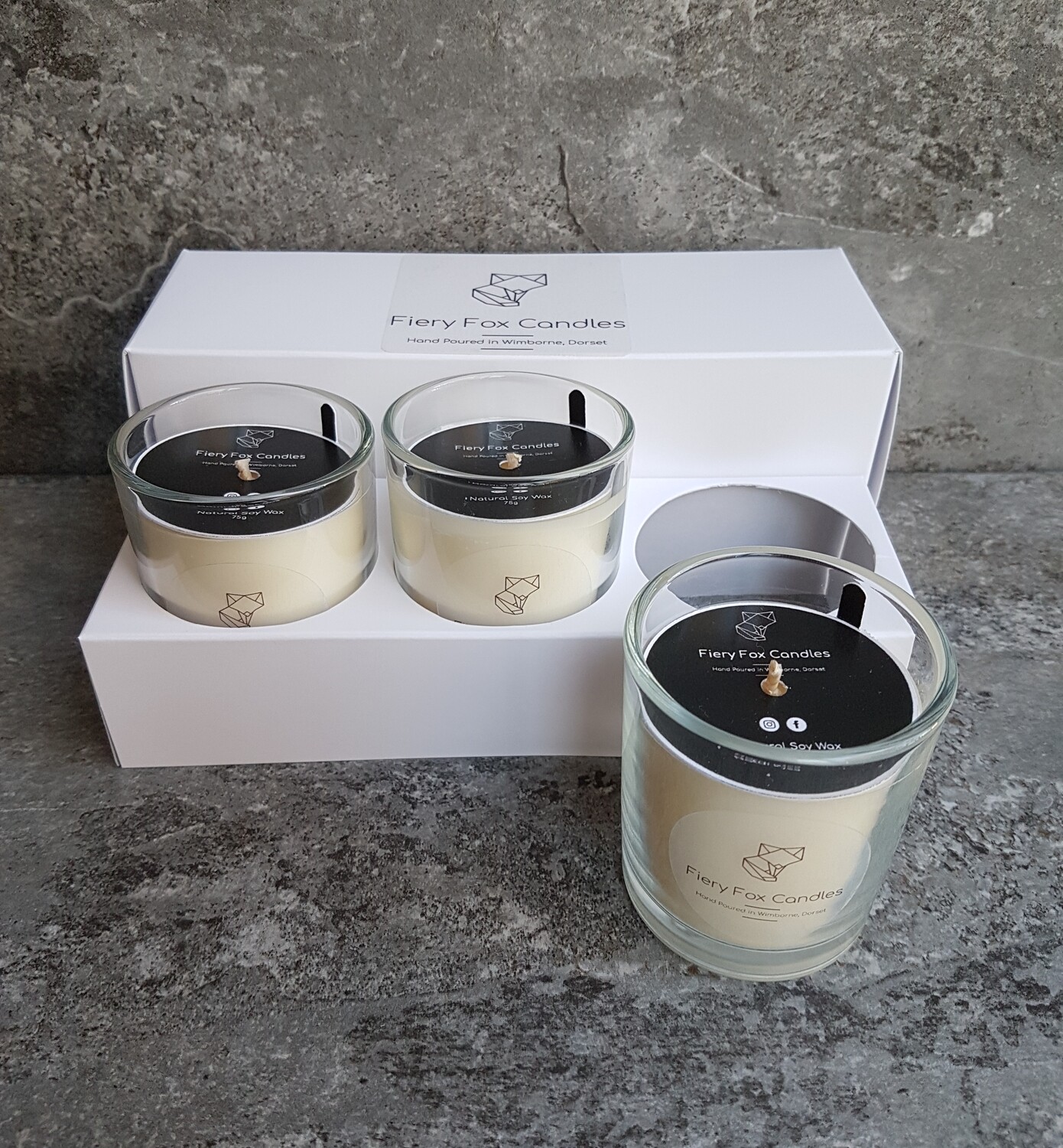 3 x 9cl Soy Wax Votive Candles in presentation box