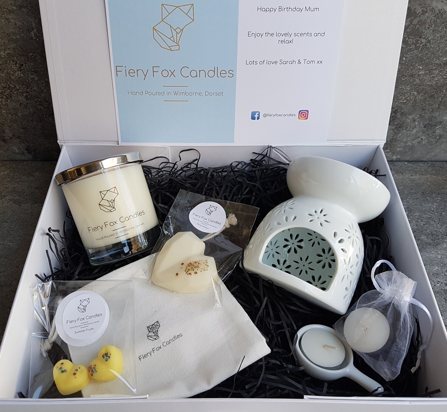 Premium Soy Wax Candle & Wax Melt Burner gift set