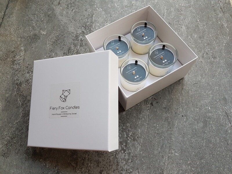 4 x 9cl (75g) Soy Wax Votive Candles in Premium gift box