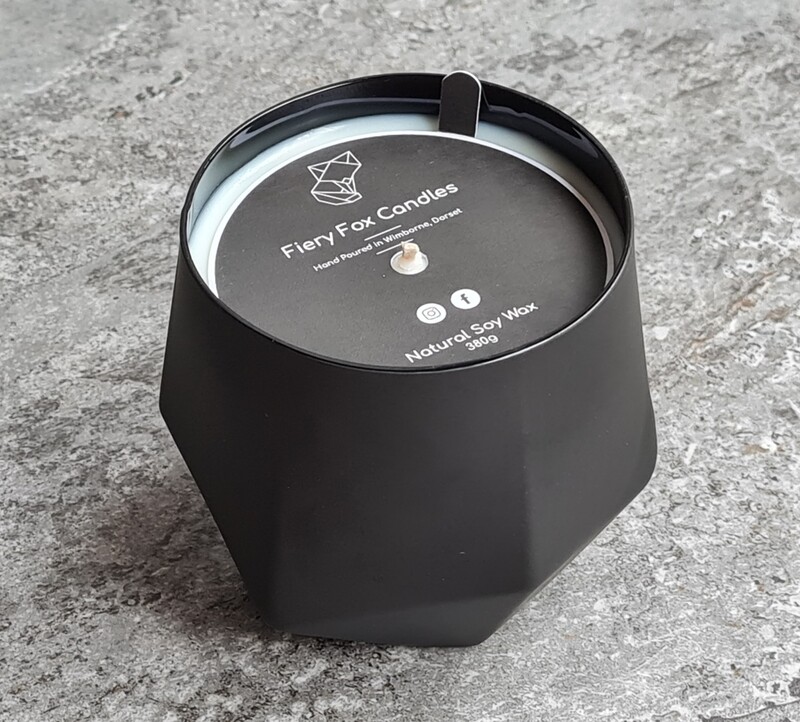 Limited Edition Black Geo Glass 40cl Soy Wax Candle