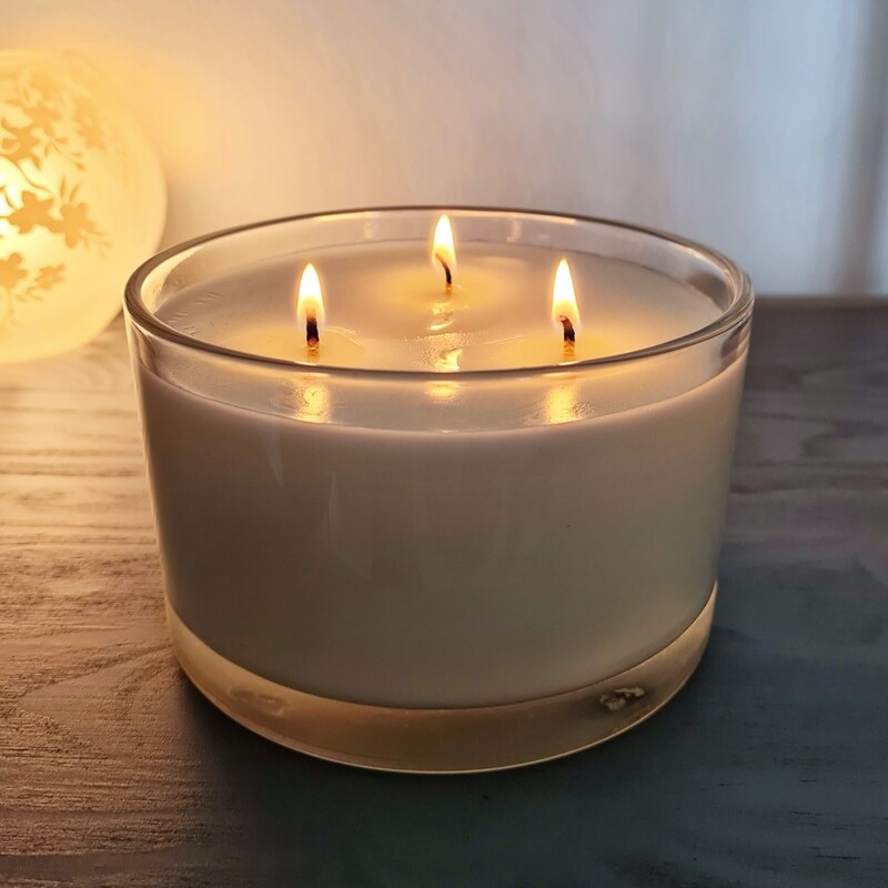 Three Wick 50cl Clear Glass Soy Wax Candle