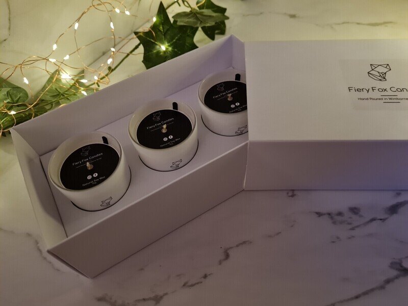 Set of 3 9cl Soy Wax Votive Candles - Winter & Festive Scents