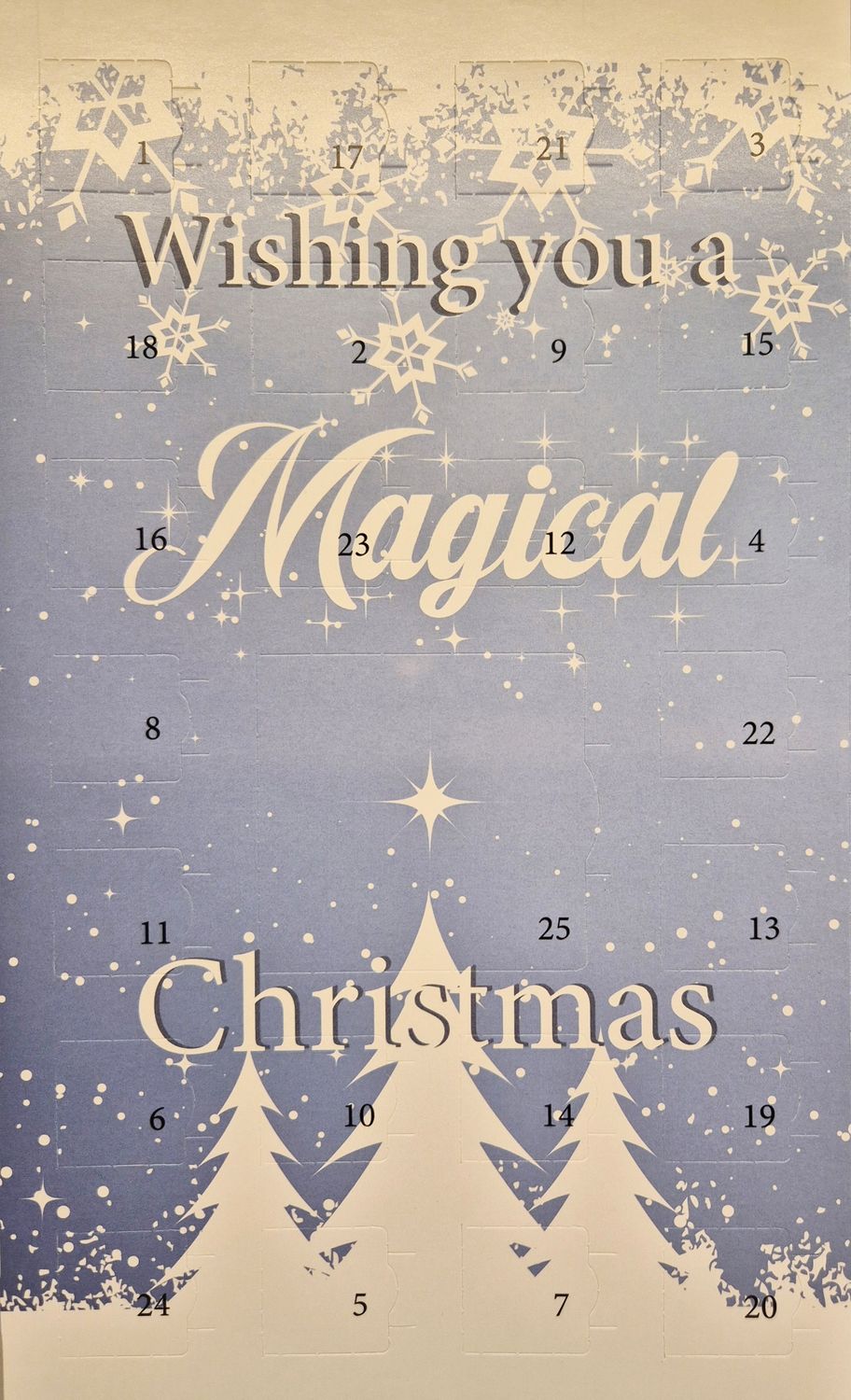 Wax Melt Advent Calendar - 25 different fragrances - Light blue festive landscape design
